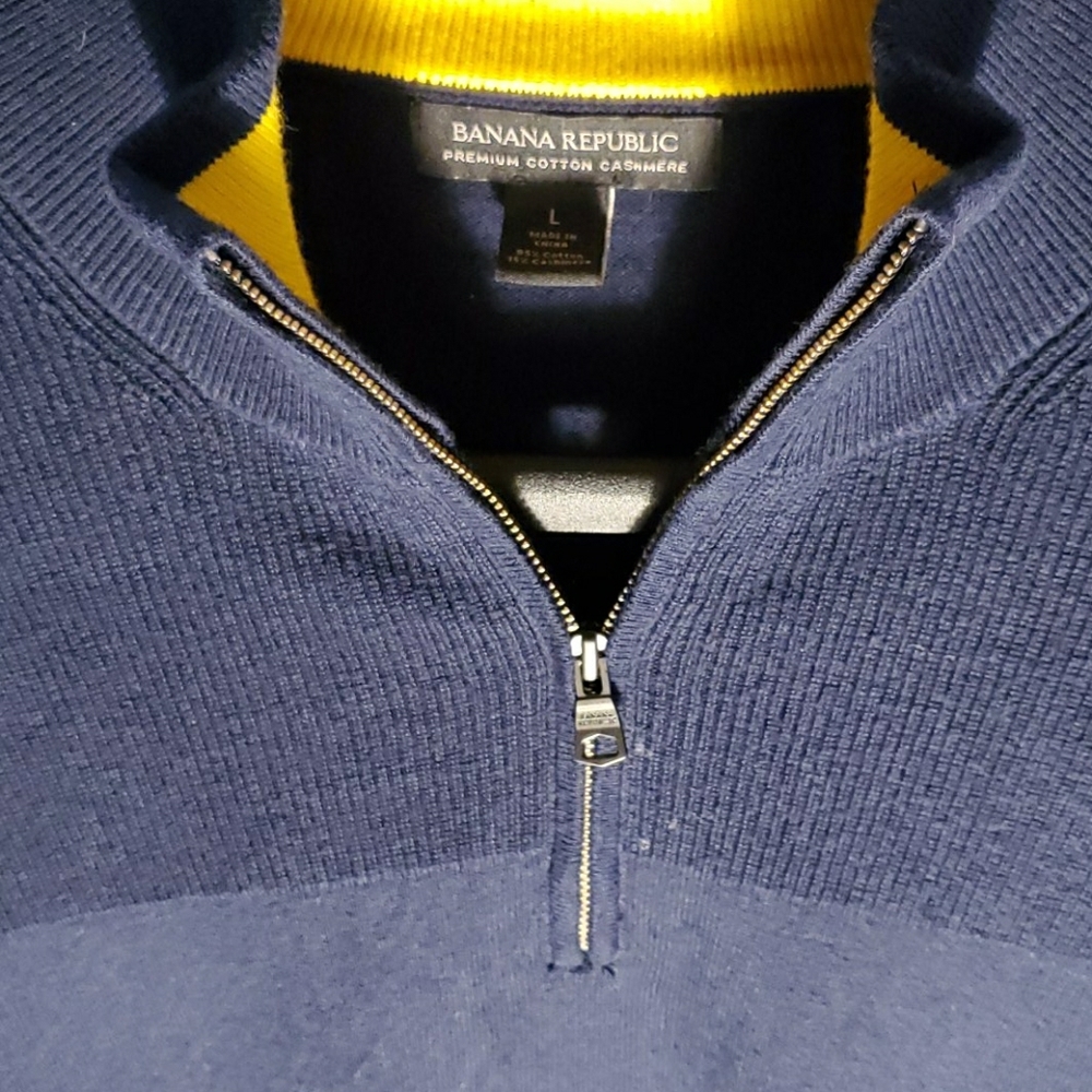 Banana Republic 1/2 Zip Cotton/Cashmere Sweater